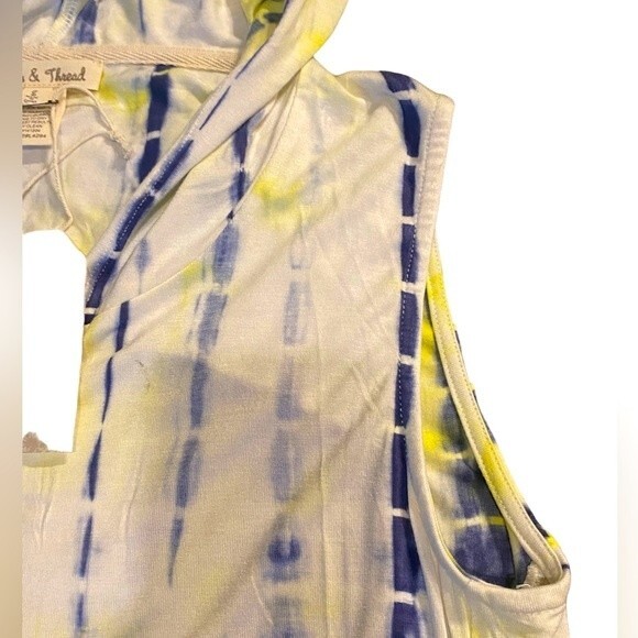 NWT Buckle Hem & Thread sleeveless tie dye hoodie / swimsuit coverup zip up S - Picture 5 of 11